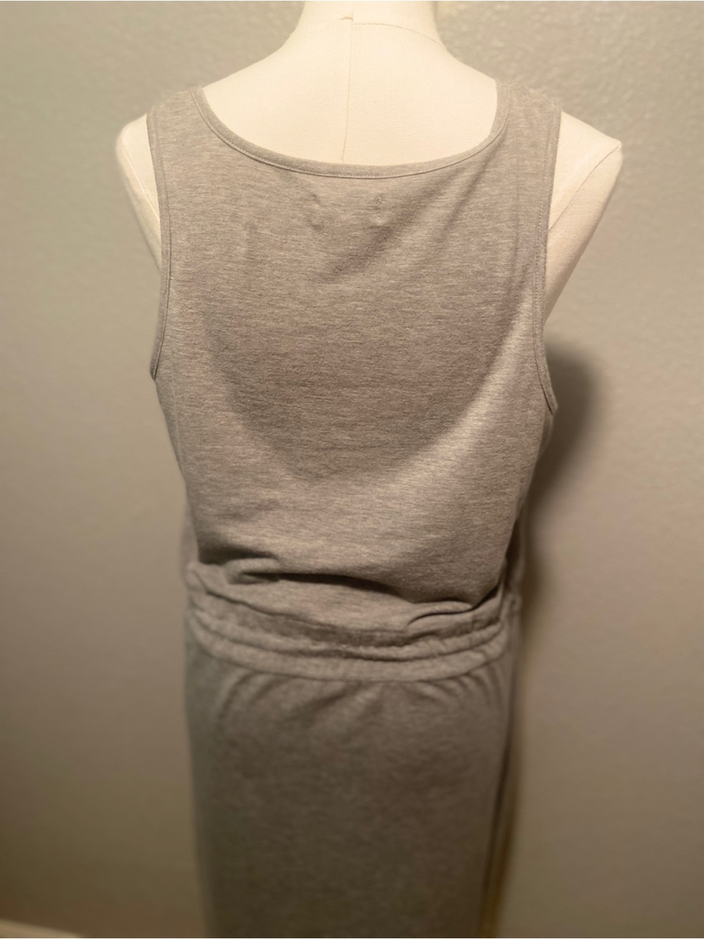 Casual Sleeveless Drawstring Waist Dress - Light Gray activewear - Picture 10 of 10